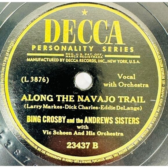Bing Crosby & Andrews Sisters Along The Navajo... / Good, Good, Good 23437 Decca - Picture 4 of 4